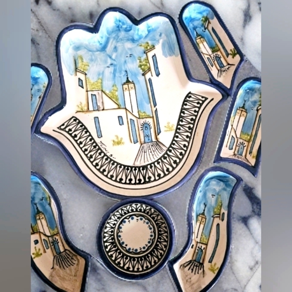 Large Khamsa 7 piece serving set - Picture 5 of 6